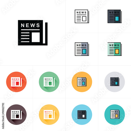 Flat icon of news
