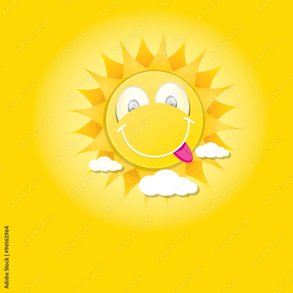 Hello Summer. vector summer smiling sun