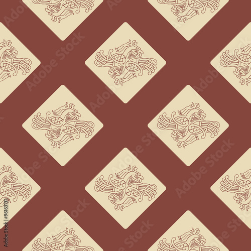 Seamless background with Celtic art and ethnic ornaments for your design