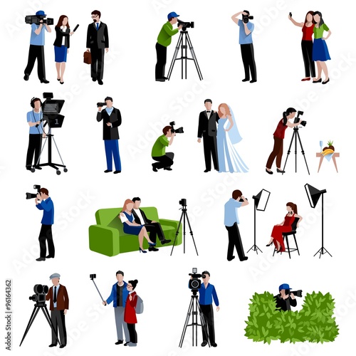 Photographer And Videographer Icons Set