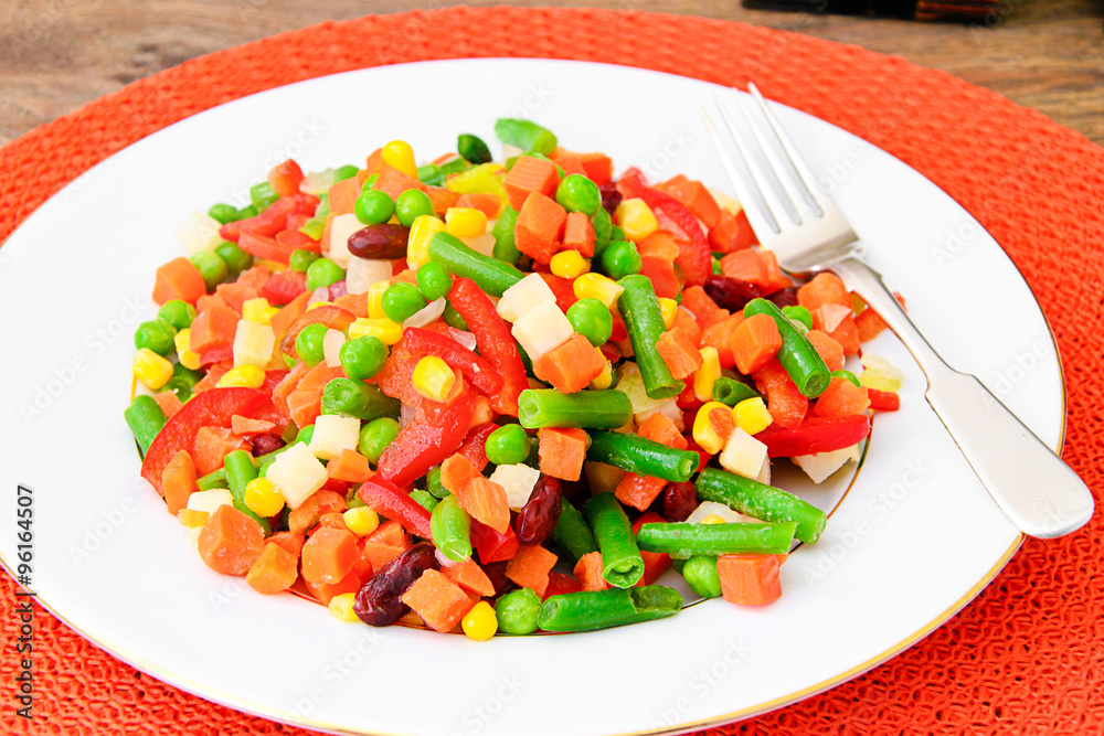 Mexican Mix of Vegetables. Tomatoes, Beans, Celery Root, Green B Mexican Mix of Vegetables. Tomatoes, Beans, Celery Root, Green B