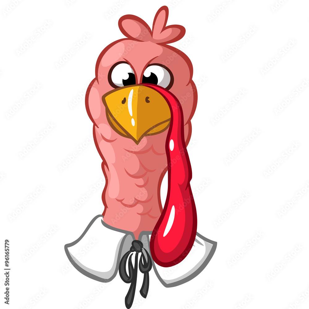 Head of Thanksgiving turkey mascot. Vector cartoon Stock Vector | Adobe