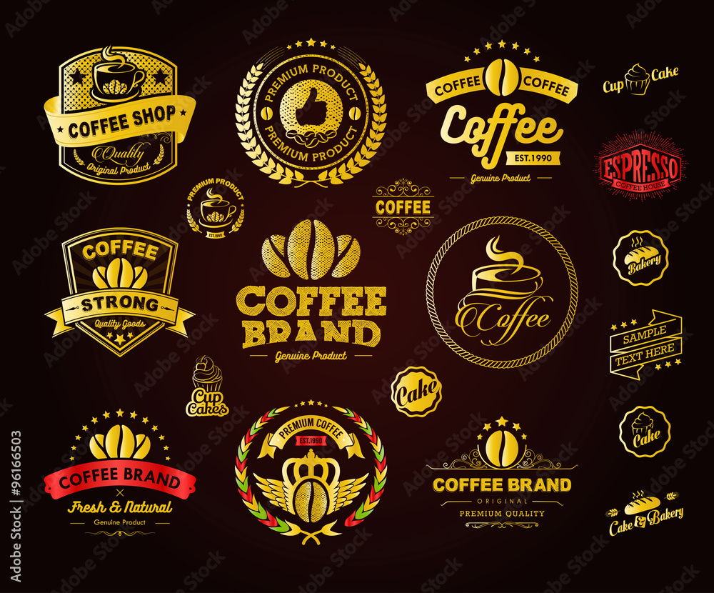 Set of vintage retro coffee labels and badges, Vintage coffee house badges vector, Vintage coffee badges and labels Vector, Vintage and Retro Labels and Badges
