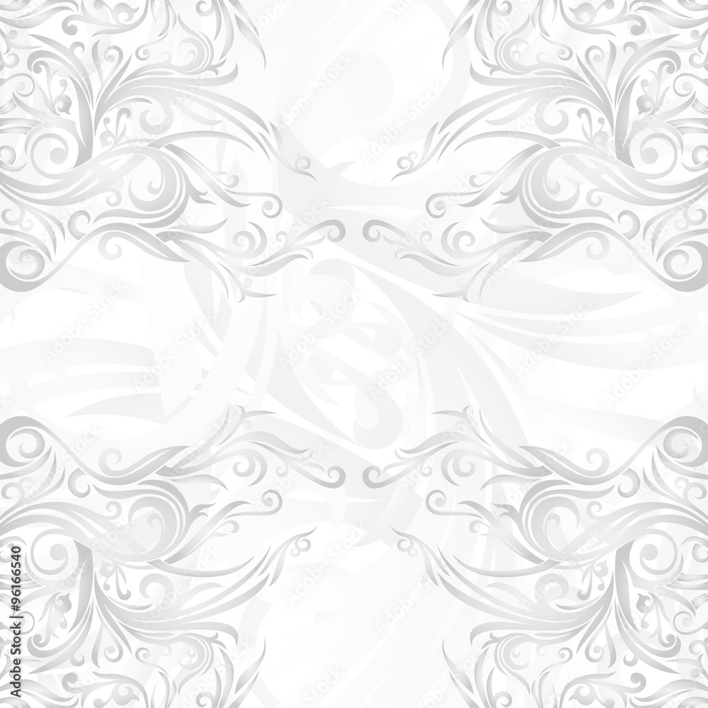 Fototapeta premium Silver and White Batik Abstract Pattern