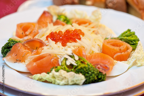 Salad with salmon