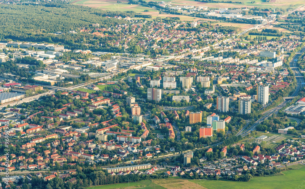 Skyline Erlangen Bruck Luftaufnahme