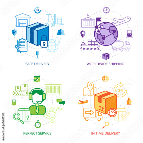 Logistics Design Line Icons Set 