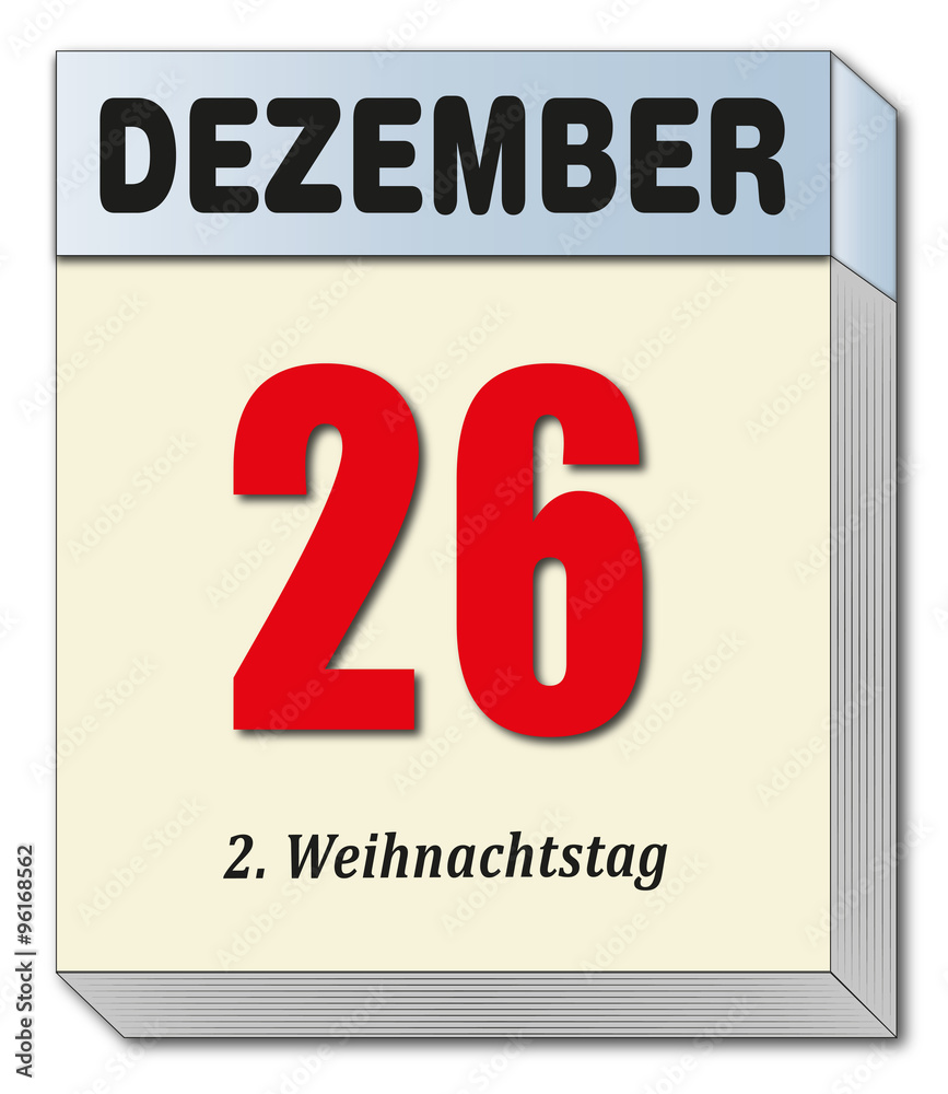 Kalenderblatt 2. Weihnachtstag Adobe Stock