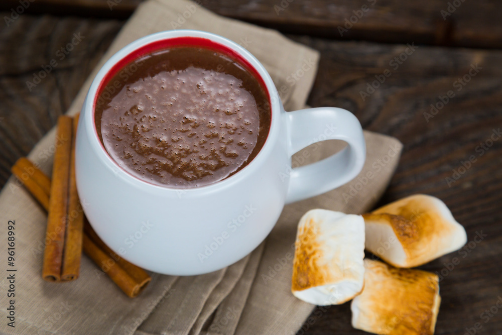 Hot chocolate with roasted marshmallows Hot chocolate with roasted marshmallows