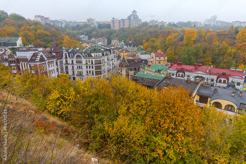 Top view of the historical center of Kiev