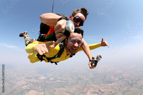 Skydiving tandem friends