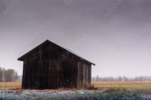 Barn In The Snowfall