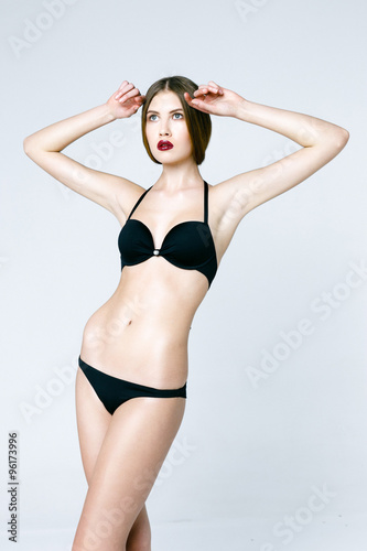 sexy woman in black underwear © smmartynenko