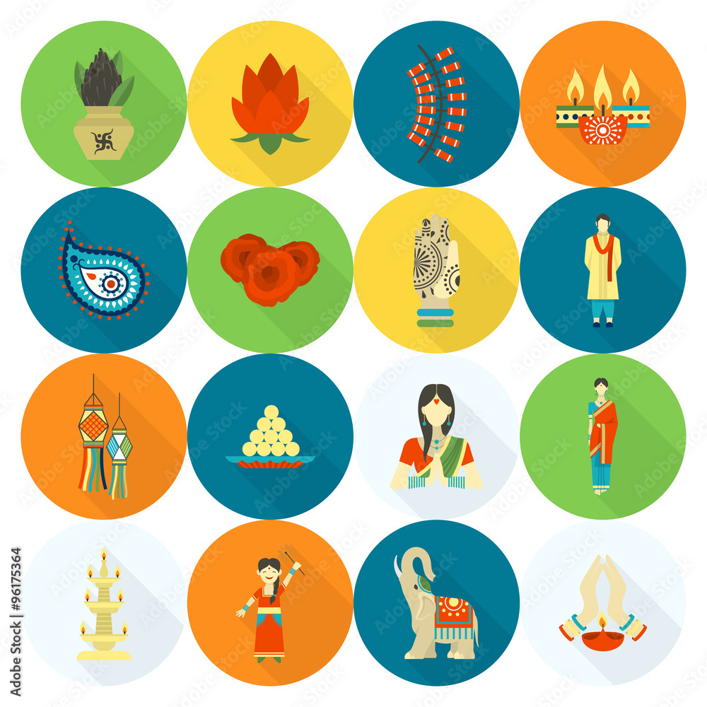 Diwali. Indian Festival Icons Diwali. Indian Festival Icons