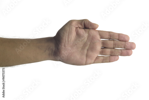 Human Palm on white background shot in studio