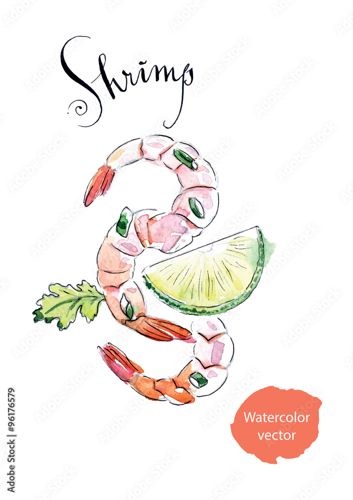 Shrimps with lime and leaf parsley Shrimps with lime and leaf parsley