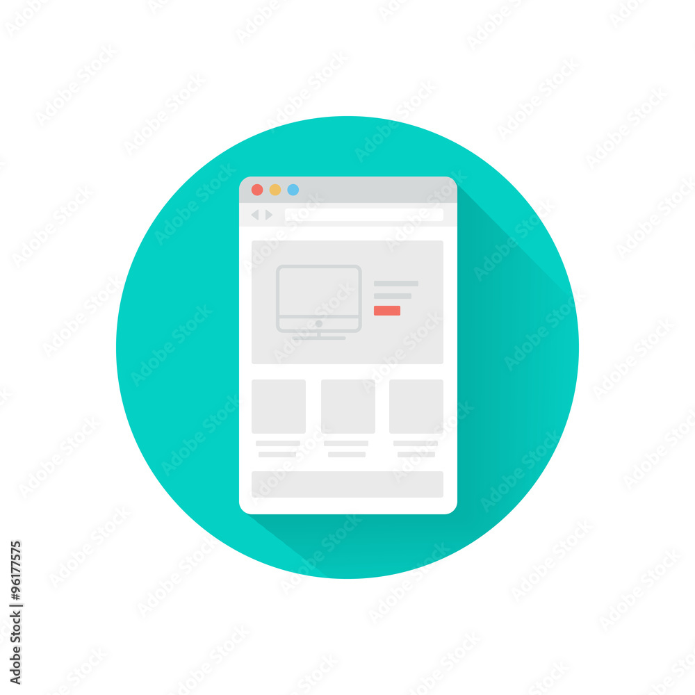 Website prototyping icon. Digital interface layout icon concept. Flat style icon in circle on white background. Vector icon Website prototyping icon. Digital interface layout icon concept. Flat style icon in circle on white background. Vector icon