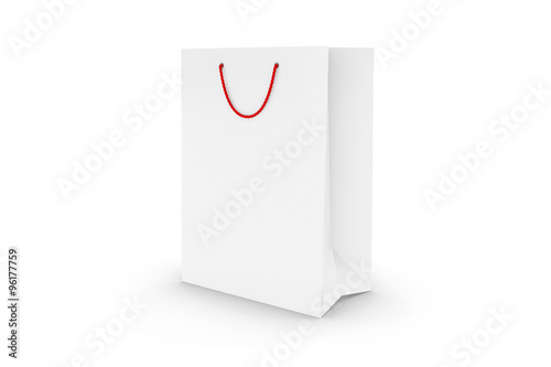 Blank White Paper Shopping Bag Isolated on White