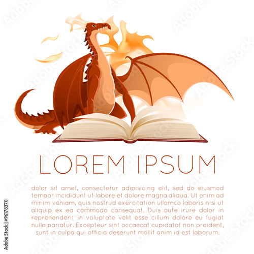 Fantasy book with dragon