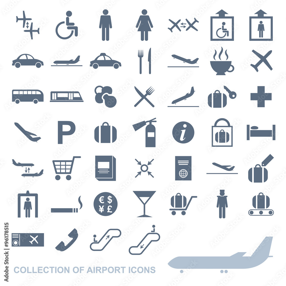 Set of airport icons Set of airport icons