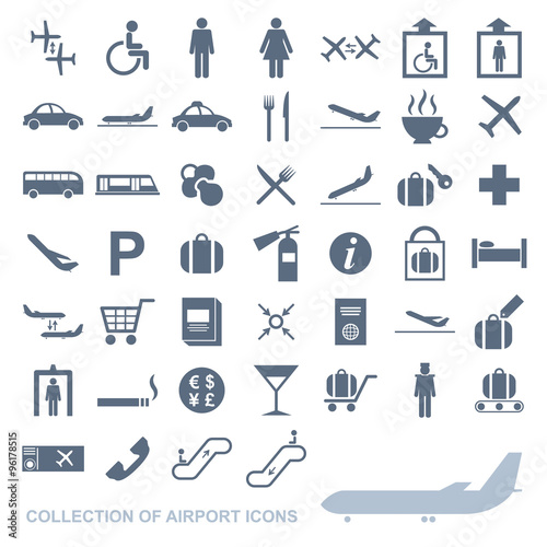 Set of airport icons