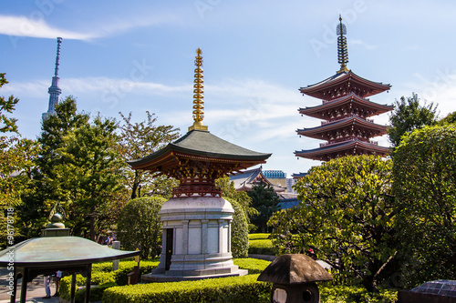 Photography the pagoda at Senso-Ji temple in Tokyo, Japan