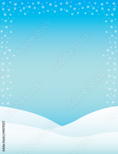 Fototapeta Naklejka Na Ścianę i Meble -  Winter Snowflake Background Border