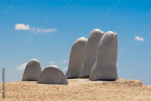 Hand sculpture, Punta del Este Uruguay photo