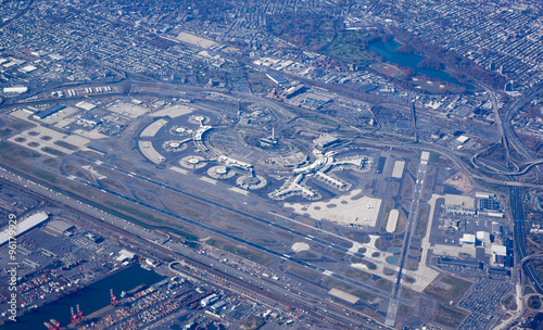 Aerial view of the Newark International Airport in New Jersey