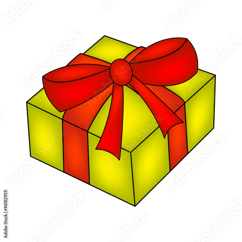 christmas box, gift icon, symbol, design. vector illustration isolated on white background.
