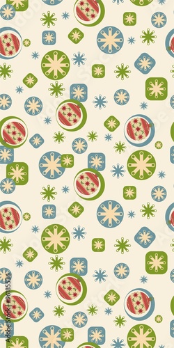 Seamless pattern with Christmas balls. Vector Illustration
