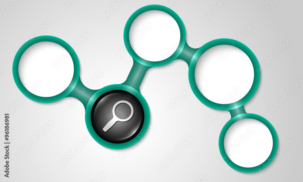 Abstract circular frames for your text and magnifier symbol Abstract circular frames for your text and magnifier symbol