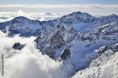 view from Lomnicky peak in Tatra Mountains Slovakia winter  © mbt_studio
