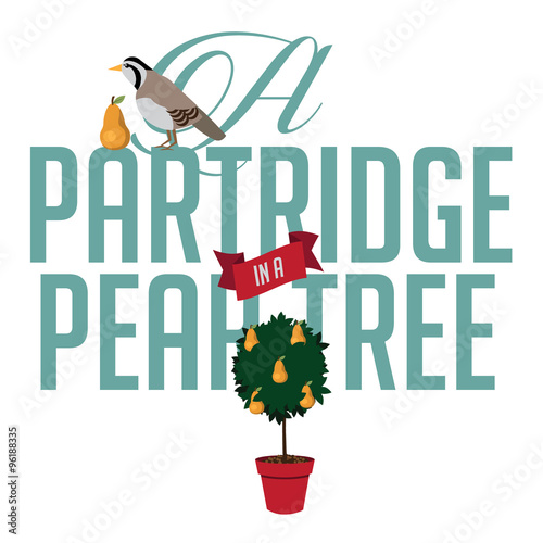 Photo A partridge in a pear tree EPS 10 vector illustration