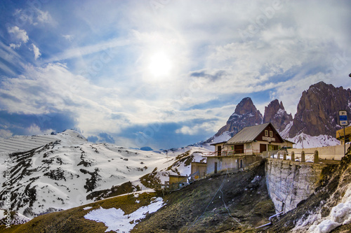 Dolomite mountains, Sella pass
