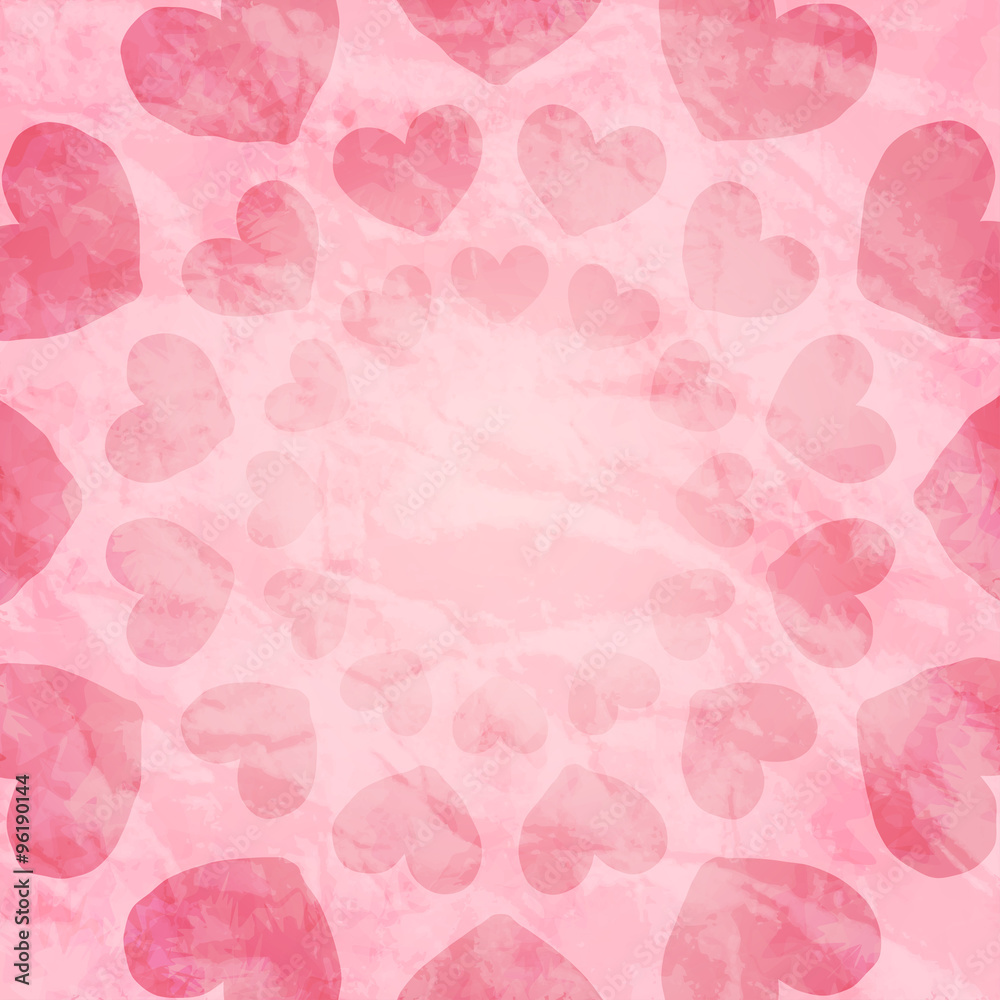 Abstract pink background with hearts