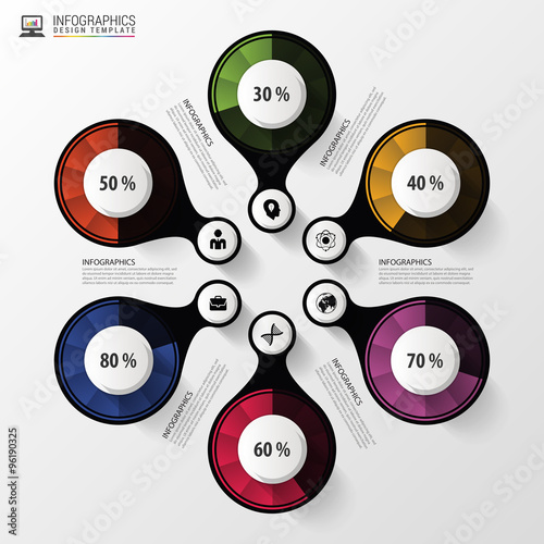 Percentage Diagram Presentation Design Elements. Infographics. Vector illustration