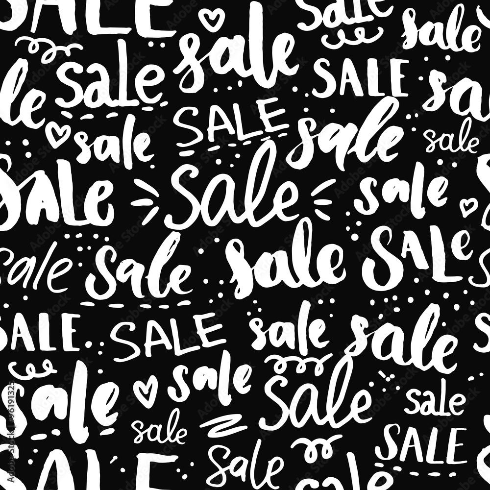 Sale text pattern - hand drawn words and calligraphy, seamless texture for promo, commercial and special offers design. Black friday background. Handwritten backdrop for sales and clerance Sale text pattern - hand drawn words and calligraphy, seamless texture for promo, commercial and special offers design. Black friday background. Handwritten backdrop for sales and clerance