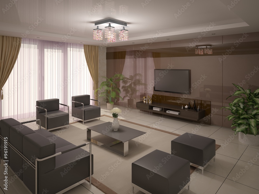 Modern and comfortable living room . Modern and comfortable living room .