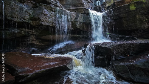 Tropical waterfall. Popokvil Waterfall, Bokor National Park, Cambodia photo