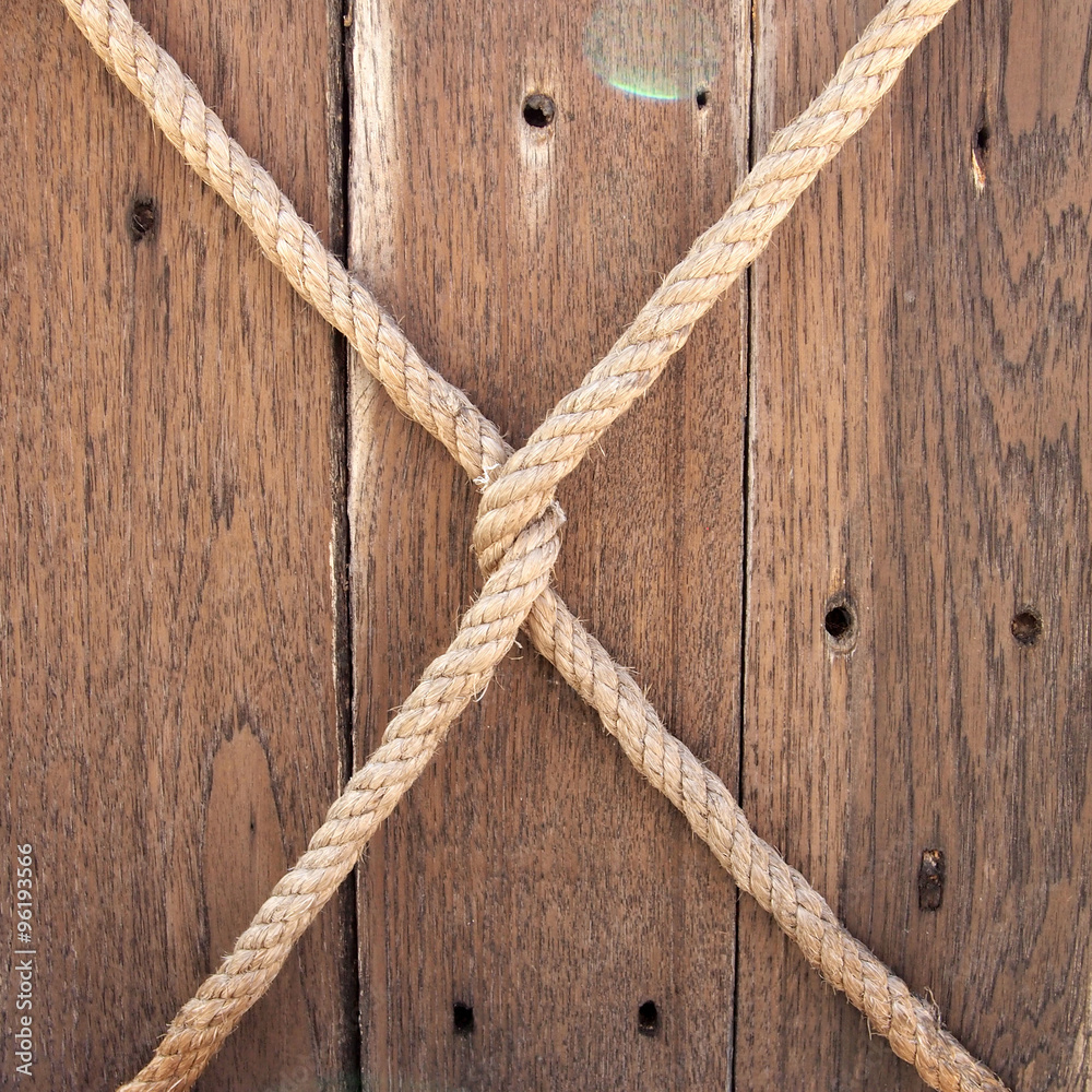 wood background with rope