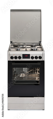 Modern stove isolated on white background with clipping path.