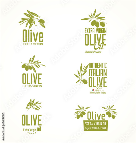 Olive oil labels and design elements
