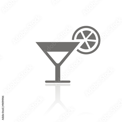 Icono refresco en copa con naranja FB reflejo