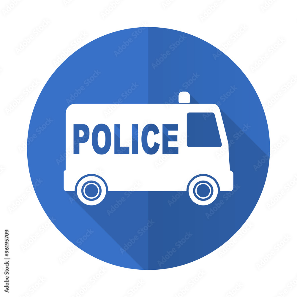 police blue flat desgn icon with shadow on white background police blue flat desgn icon with shadow on white background
