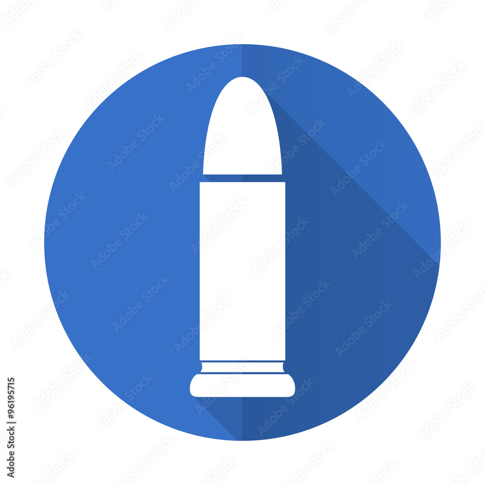 ammunition blue flat desgn icon with shadow on white background ammunition blue flat desgn icon with shadow on white background