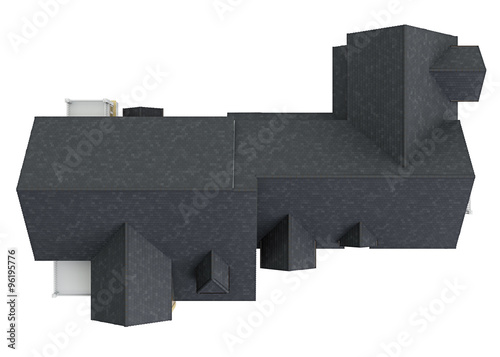 Tableau sur toile Roof big house, top view