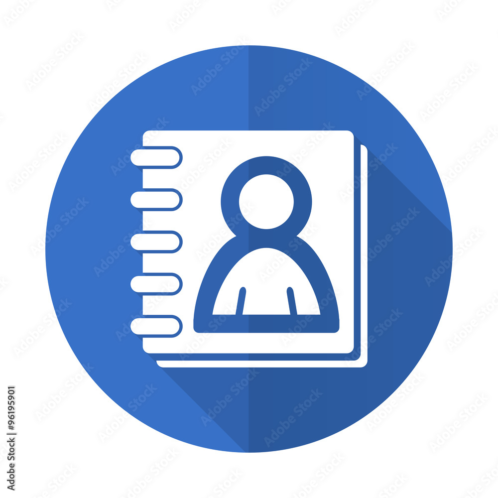 address book blue flat desgn icon with shadow on white background address book blue flat desgn icon with shadow on white background