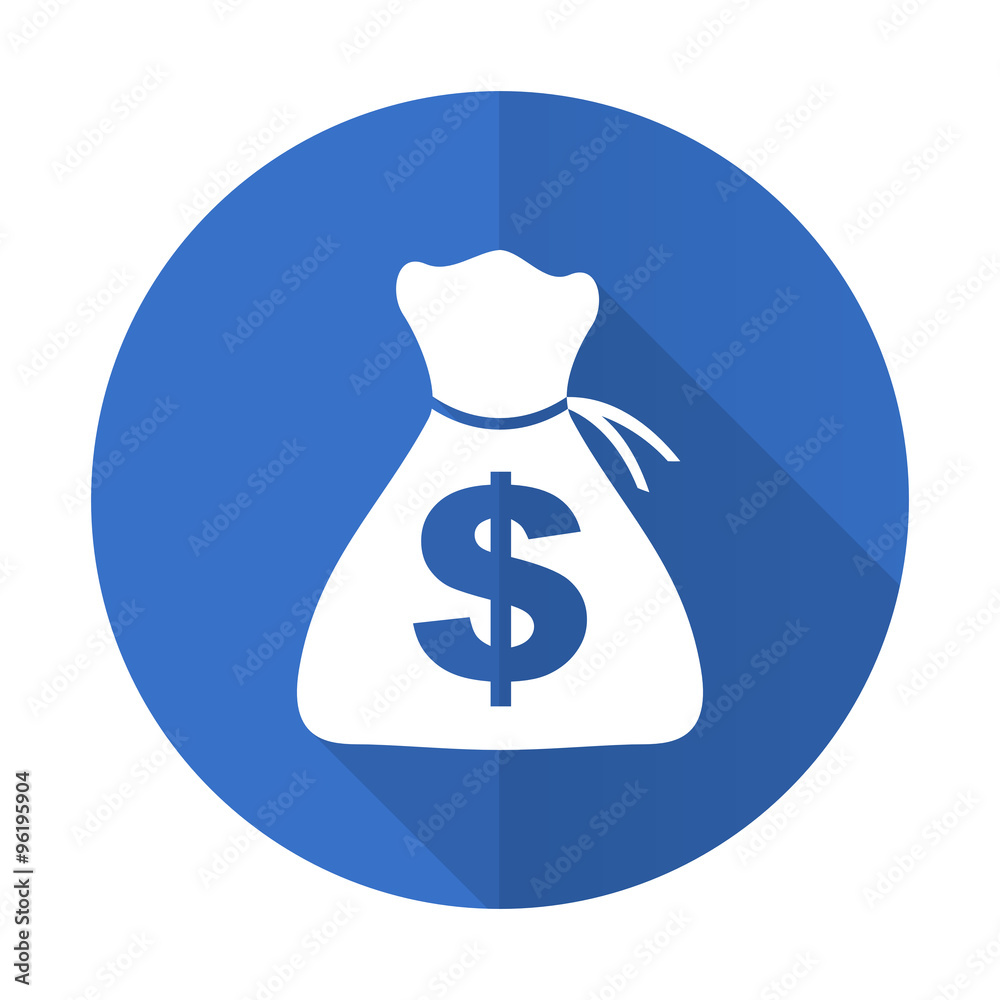 money blue flat desgn icon with shadow on white background money blue flat desgn icon with shadow on white background