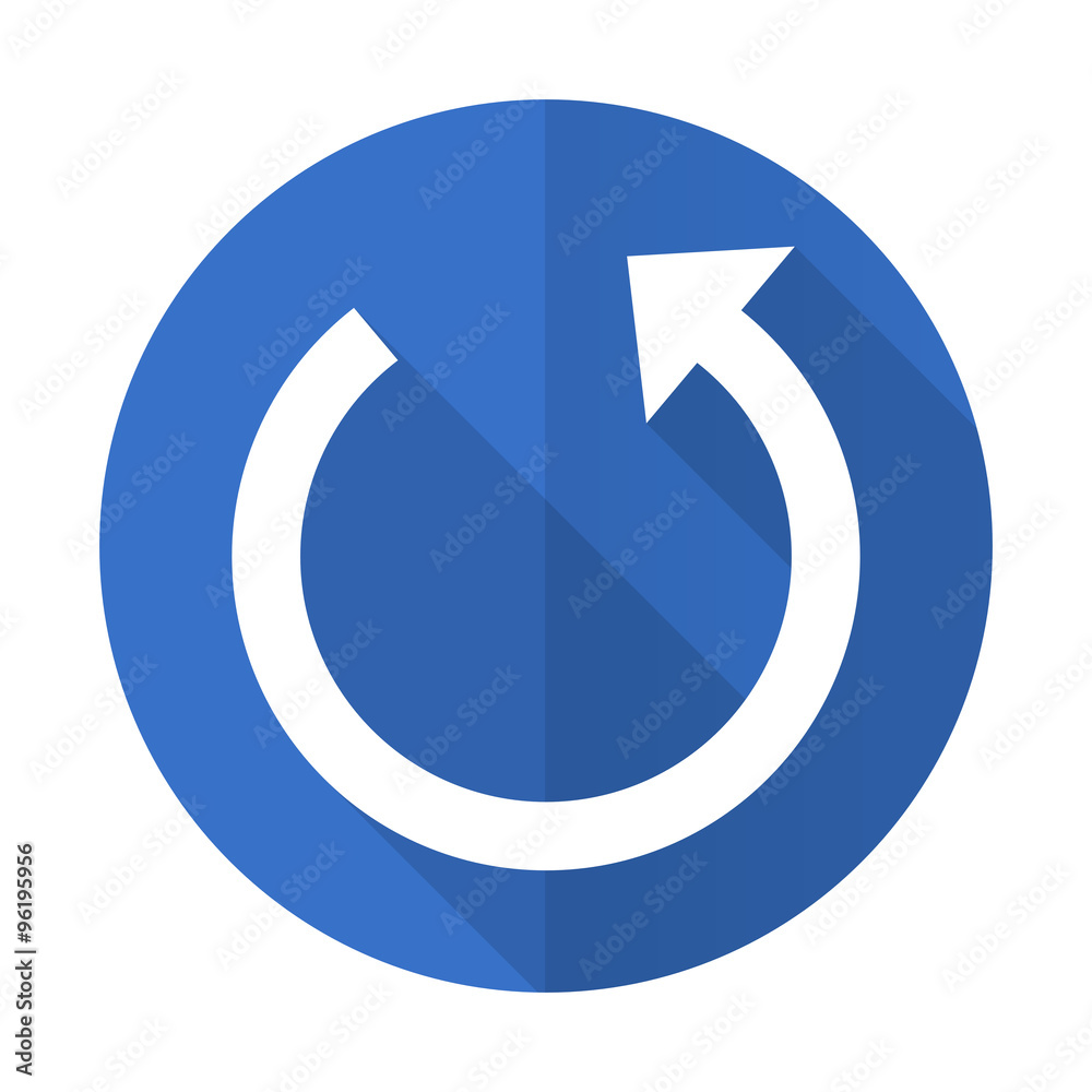 rotate blue flat desgn icon with shadow on white background rotate blue flat desgn icon with shadow on white background